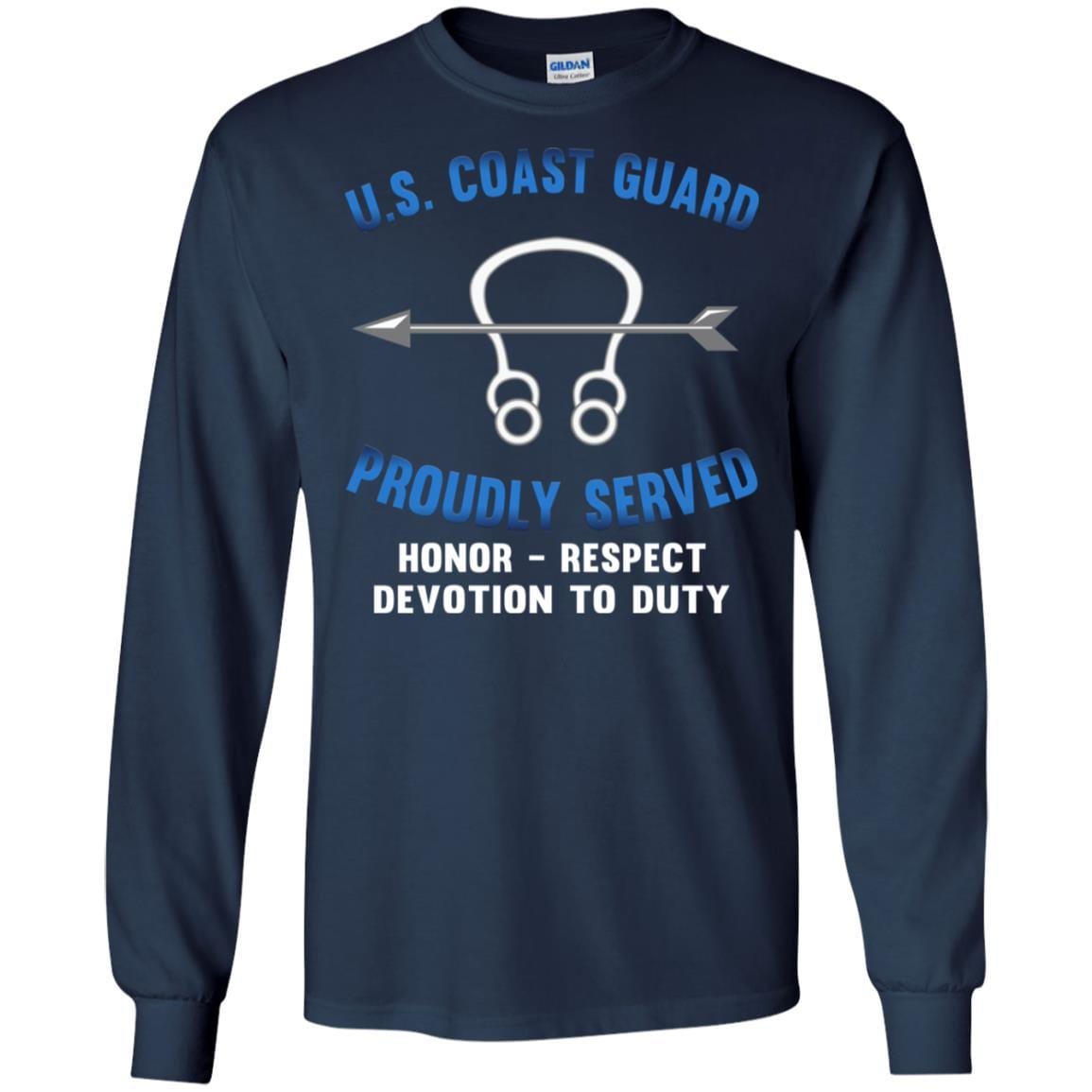 US Coast Guard Sonar Technician ST Logo Proudly Served T-Shirt For Men On Front-TShirt-USCG-Veterans Nation