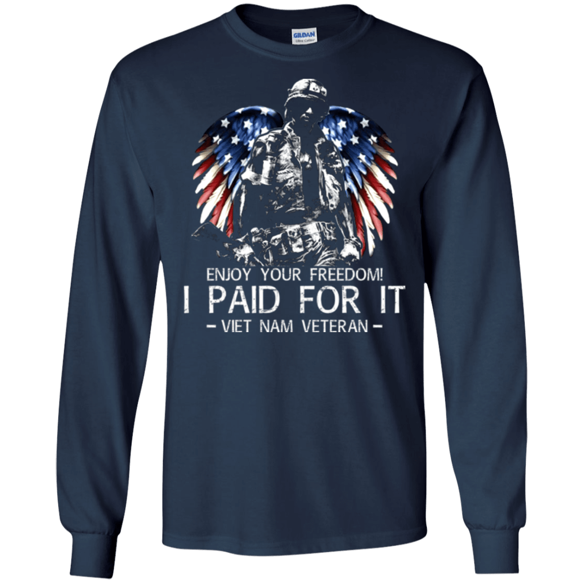 Military T-Shirt "Vietnam Veteran - Enjoy your freedom I paid for it Men" Front-TShirt-General-Veterans Nation