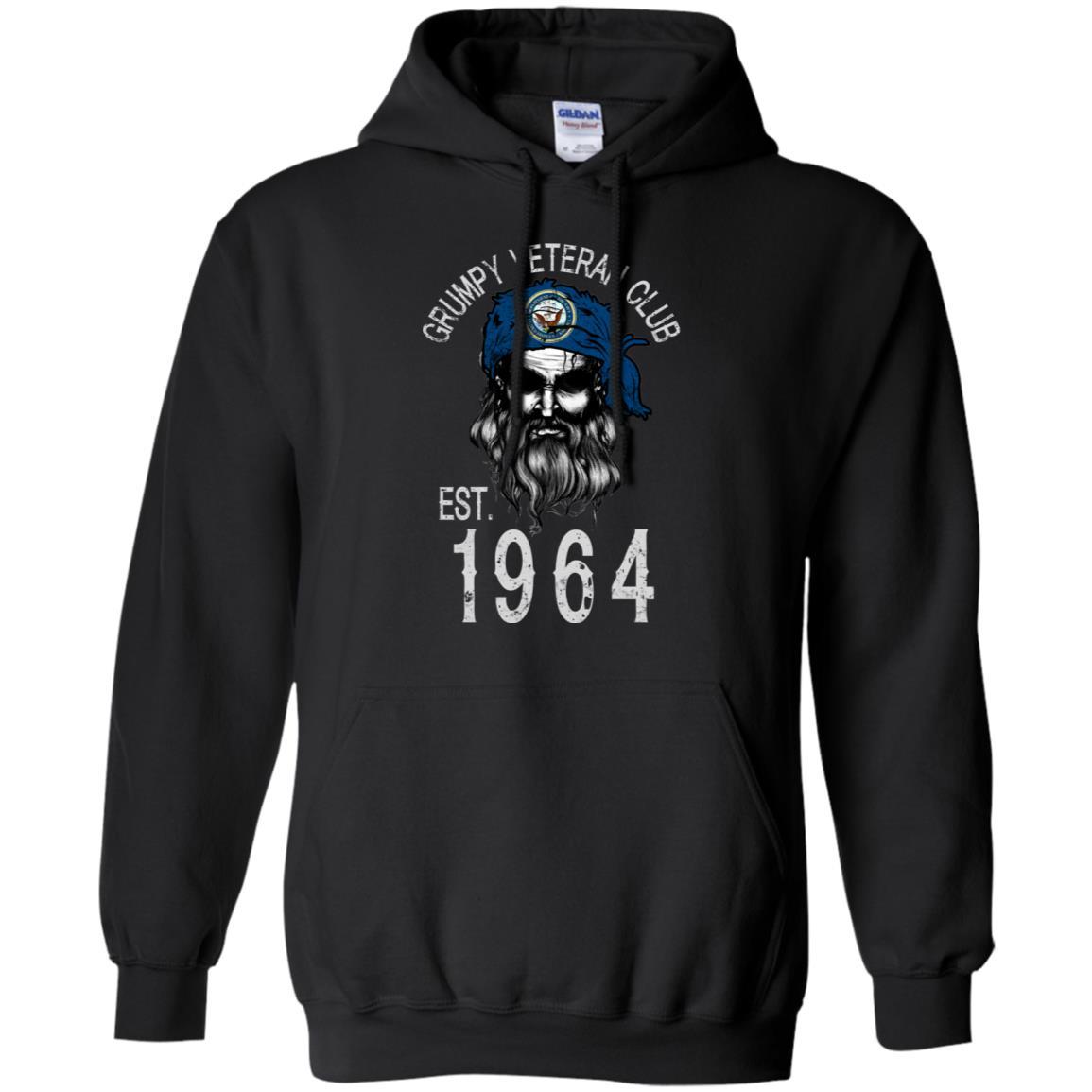Grumpy Navy Veteran Club T-Shirt On Front-TShirt-Navy-Veterans Nation