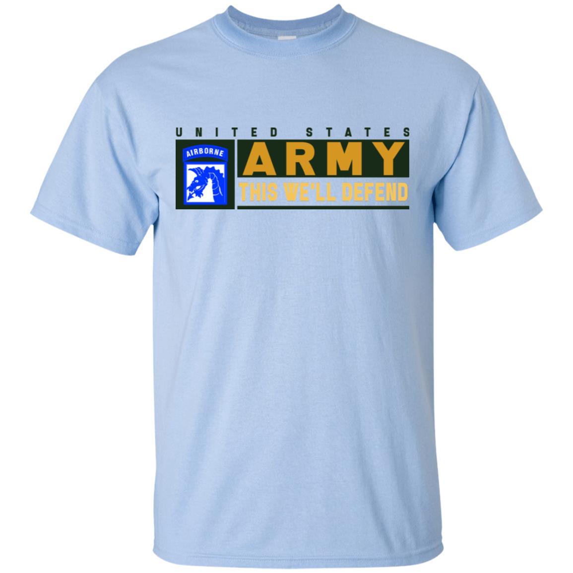 US Army 18th XVIII Airborne- This We'll Defend T-Shirt On Front For Men-TShirt-Army-Veterans Nation