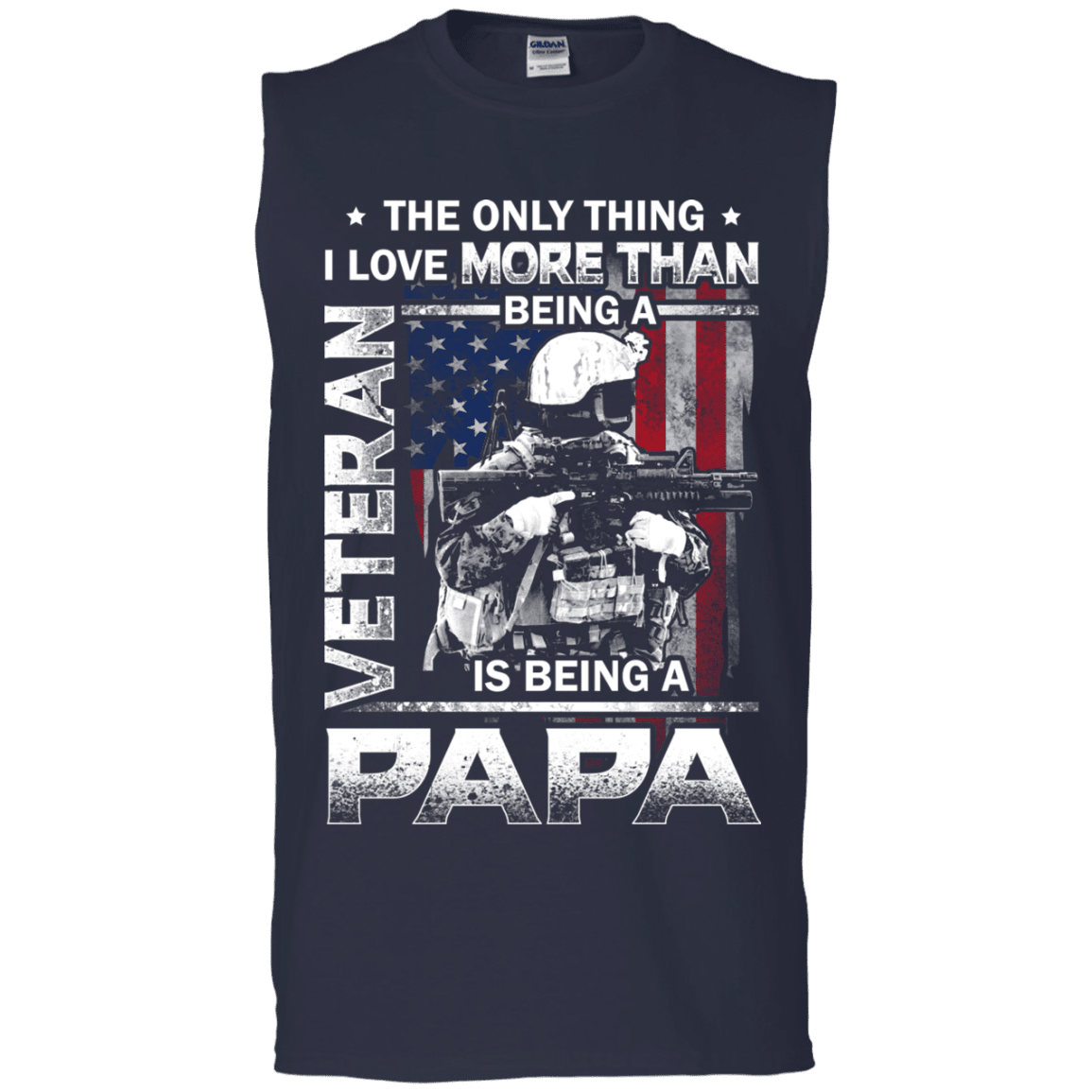 Military T-Shirt "I love Being A Papa Veteran Men" Front-TShirt-General-Veterans Nation
