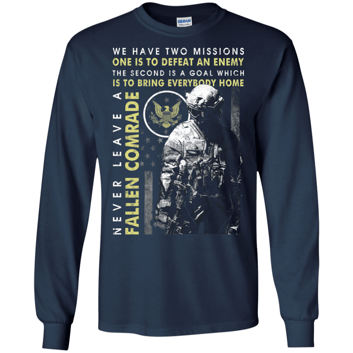 Never Leave A Fallen Comrade Army Men Front T Shirts-TShirt-Army-Veterans Nation