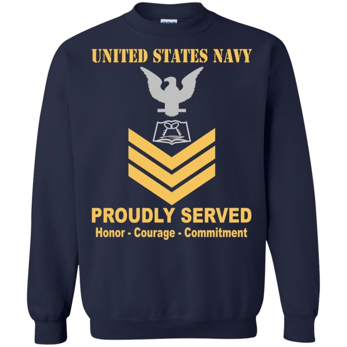 Navy Mess Management Specialist Navy MS E-6 Rating Badges Proudly Served T-Shirt For Men On Front-TShirt-Navy-Veterans Nation