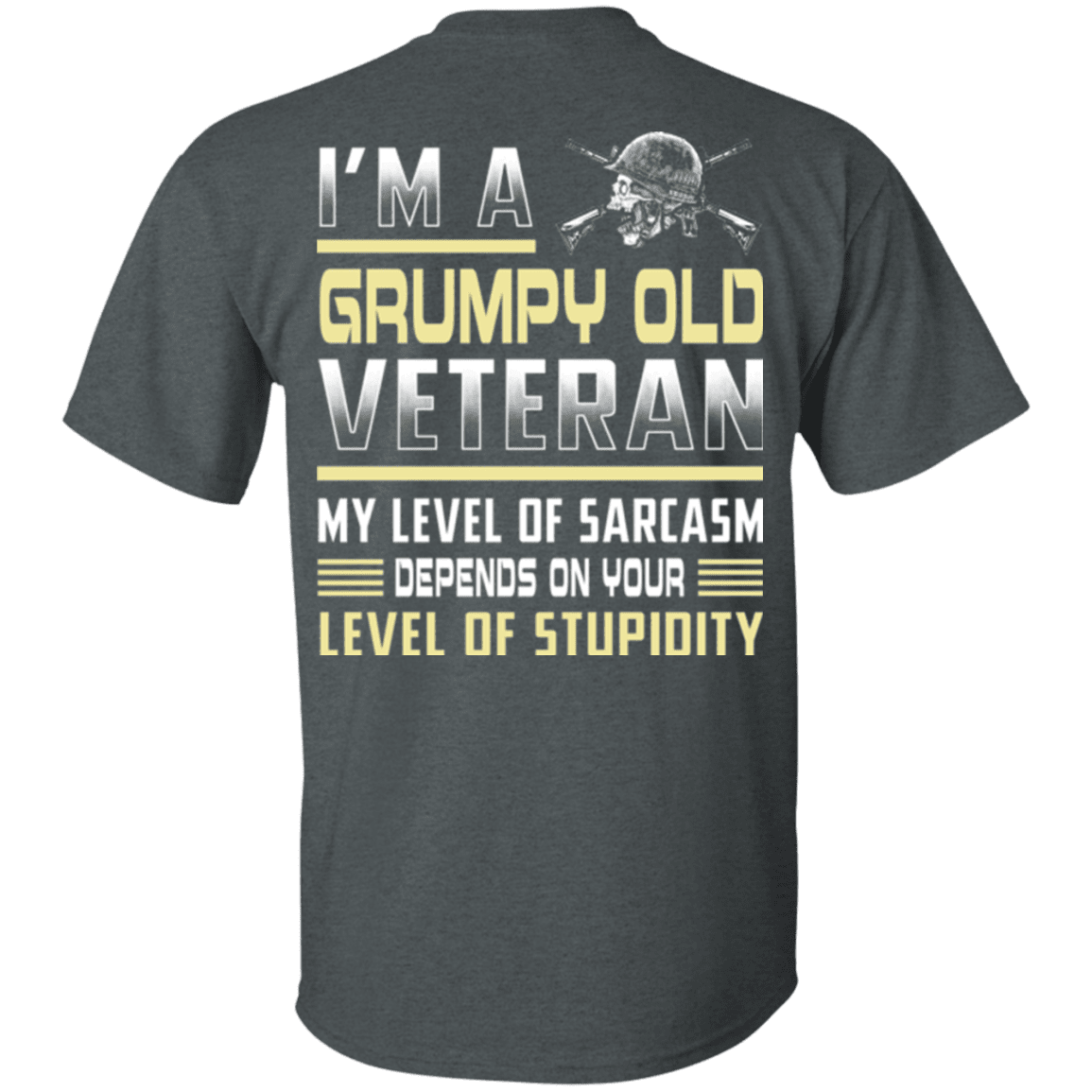 Military T-Shirt "I'm A Grumpy Old Veteran" - Men Back-TShirt-General-Veterans Nation