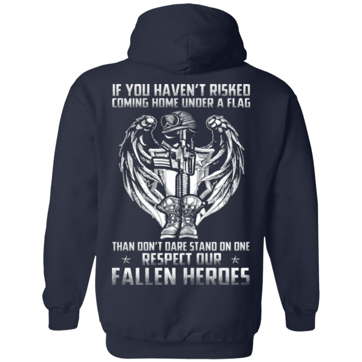 Military T-Shirt "Veteran - Under A Flag Respect Our Fallen Heroes"-TShirt-General-Veterans Nation