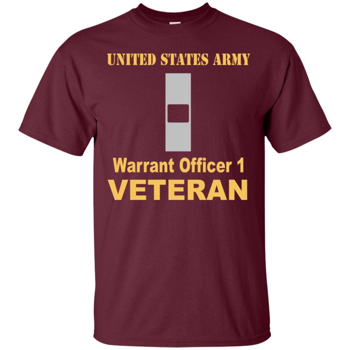 US Army W-1 Warrant Officer 1 W1 WO1 Warrant Officer Veteran Men T Shirt On Front-TShirt-Army-Veterans Nation