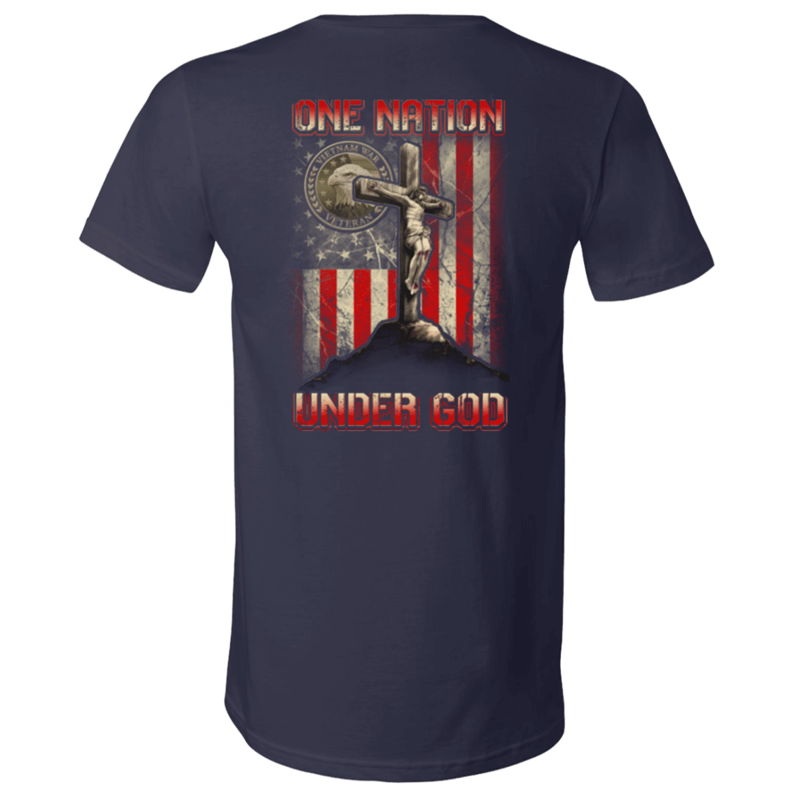 Military T-Shirt "One Nation Under God VietNam Veteran"-TShirt-General-Veterans Nation