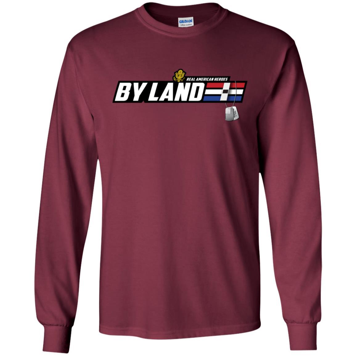 US Army T-Shirt "Real American Heroes By Land" W-1 Warrant Officer 1(WO1) On Front-TShirt-Army-Veterans Nation