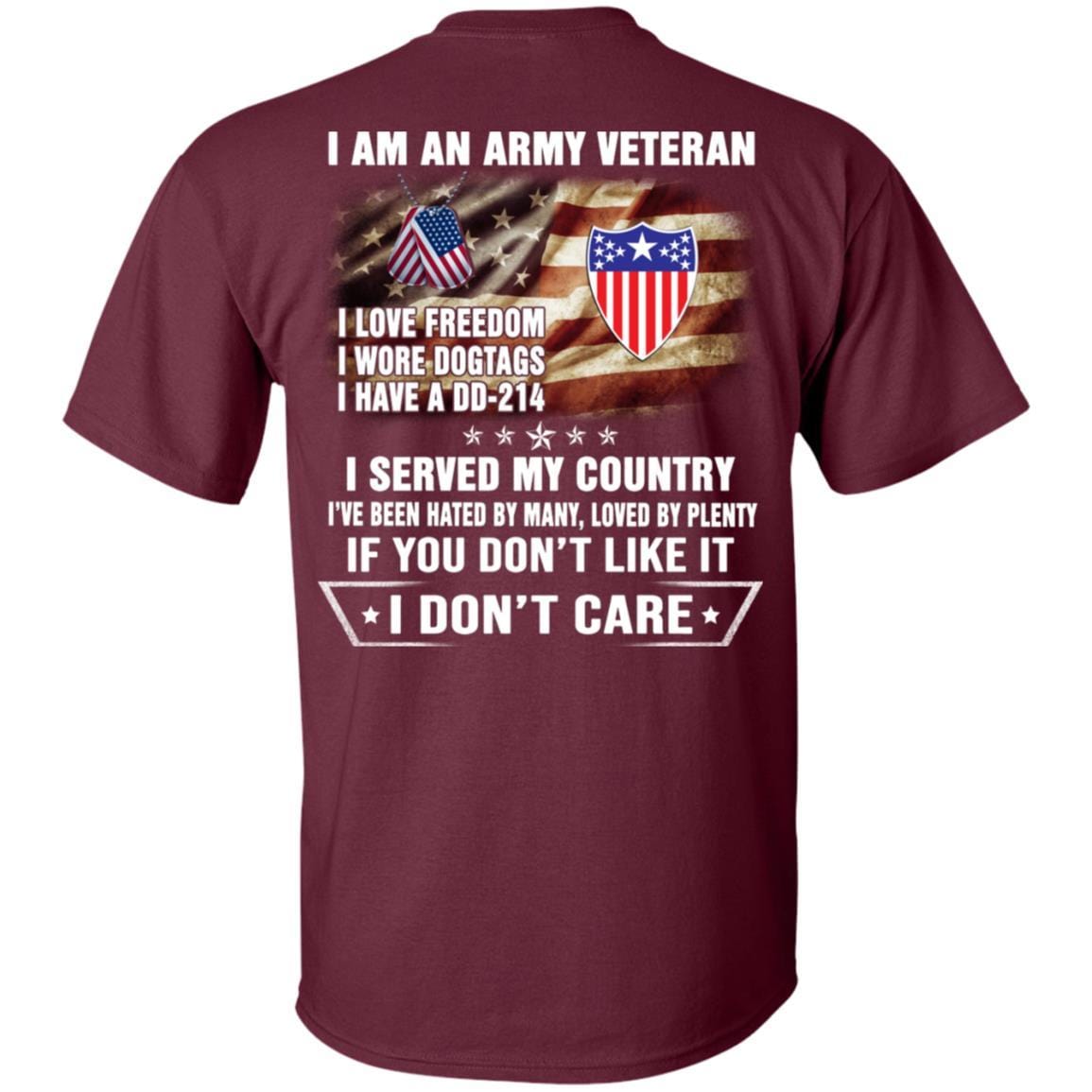 T-Shirt "I Am An Army Adjutant General Veteran" On Back-TShirt-Army-Veterans Nation