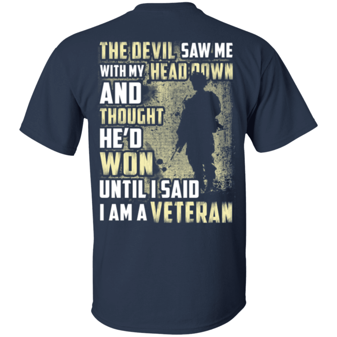 Military T-Shirt "I Am A Veteran" - Men Back-TShirt-General-Veterans Nation