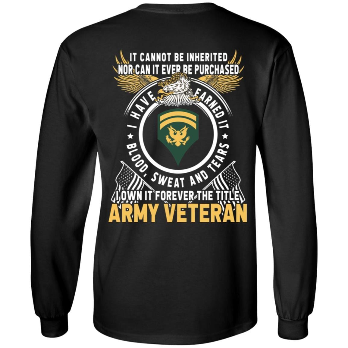 US Army E-6 SPC E6 Specialist Ranks T-Shirt For Men On Back-TShirt-Army-Veterans Nation