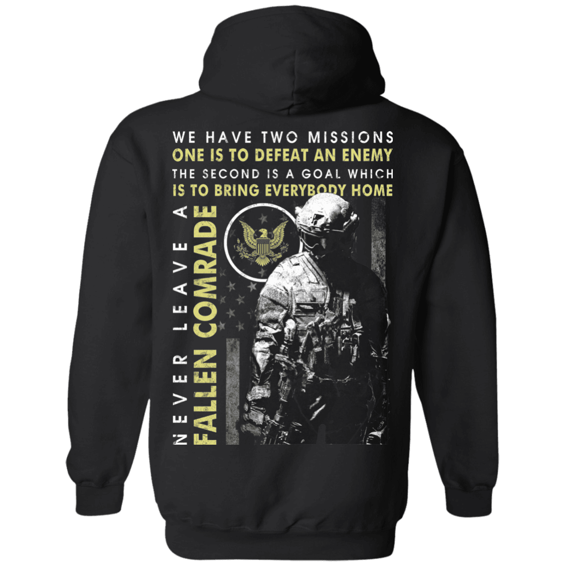 Never Leave A Fallen Comrade Army Men Back T Shirts-TShirt-Army-Veterans Nation