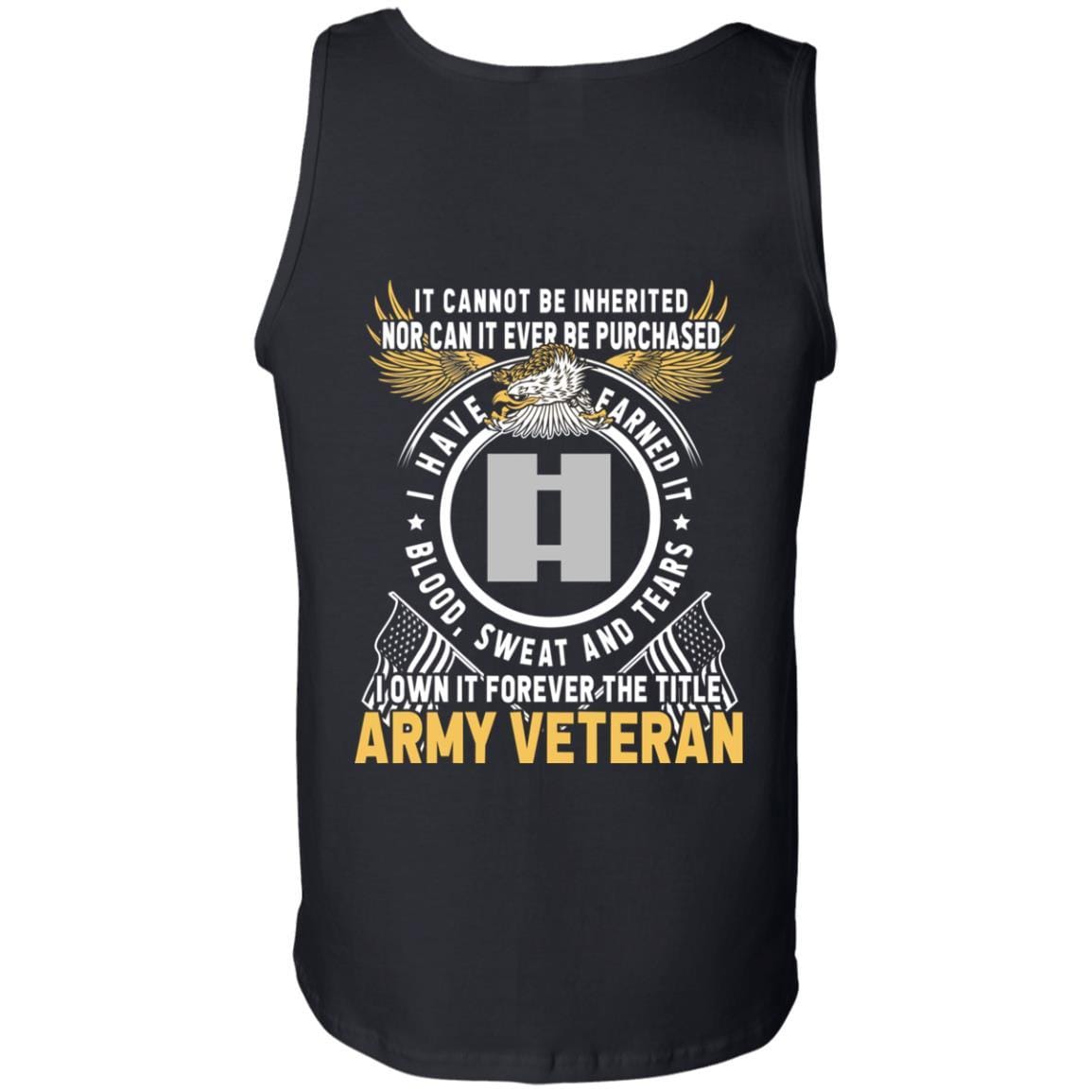 US Army O-3 Captain O3 CPT Commissioned Officer Ranks T-Shirt For Men On Back-TShirt-Army-Veterans Nation