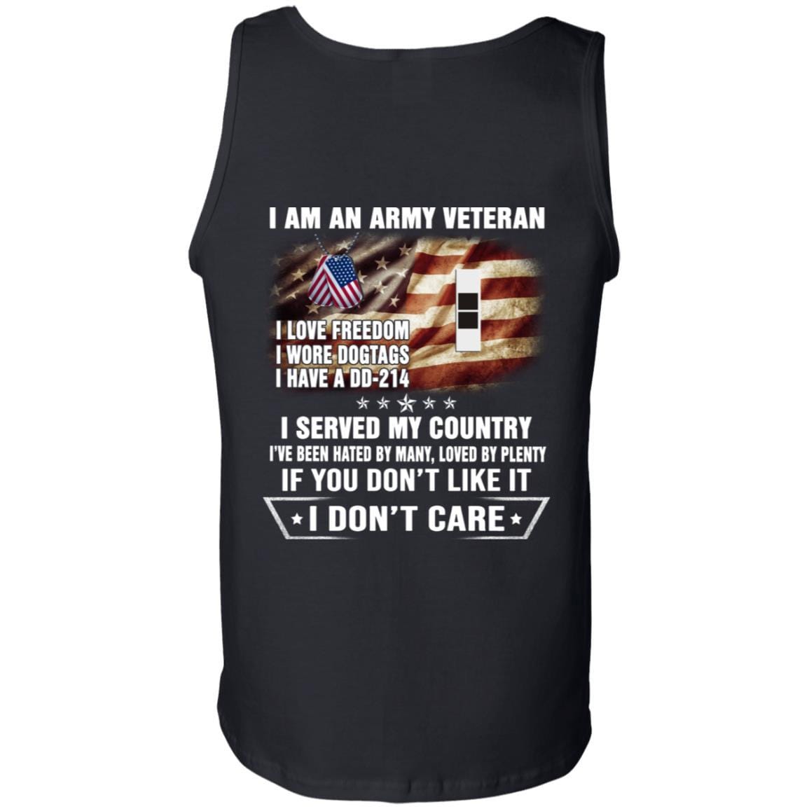 T-Shirt "I Am An Army Veteran" W-2 Chief Warrant Officer 2(CW2)Rank On Back-TShirt-Army-Veterans Nation