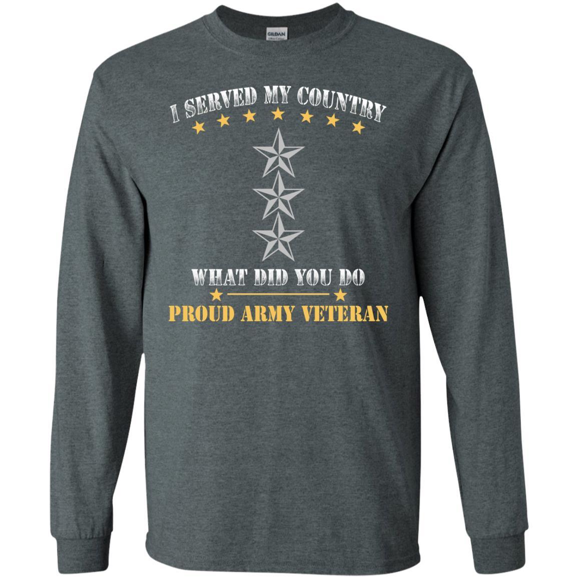 US Army O-9 Lieutenant General O9 LTG General Officer Ranks Men Front T Shirt - Proud US Army Veteran-TShirt-Army-Veterans Nation