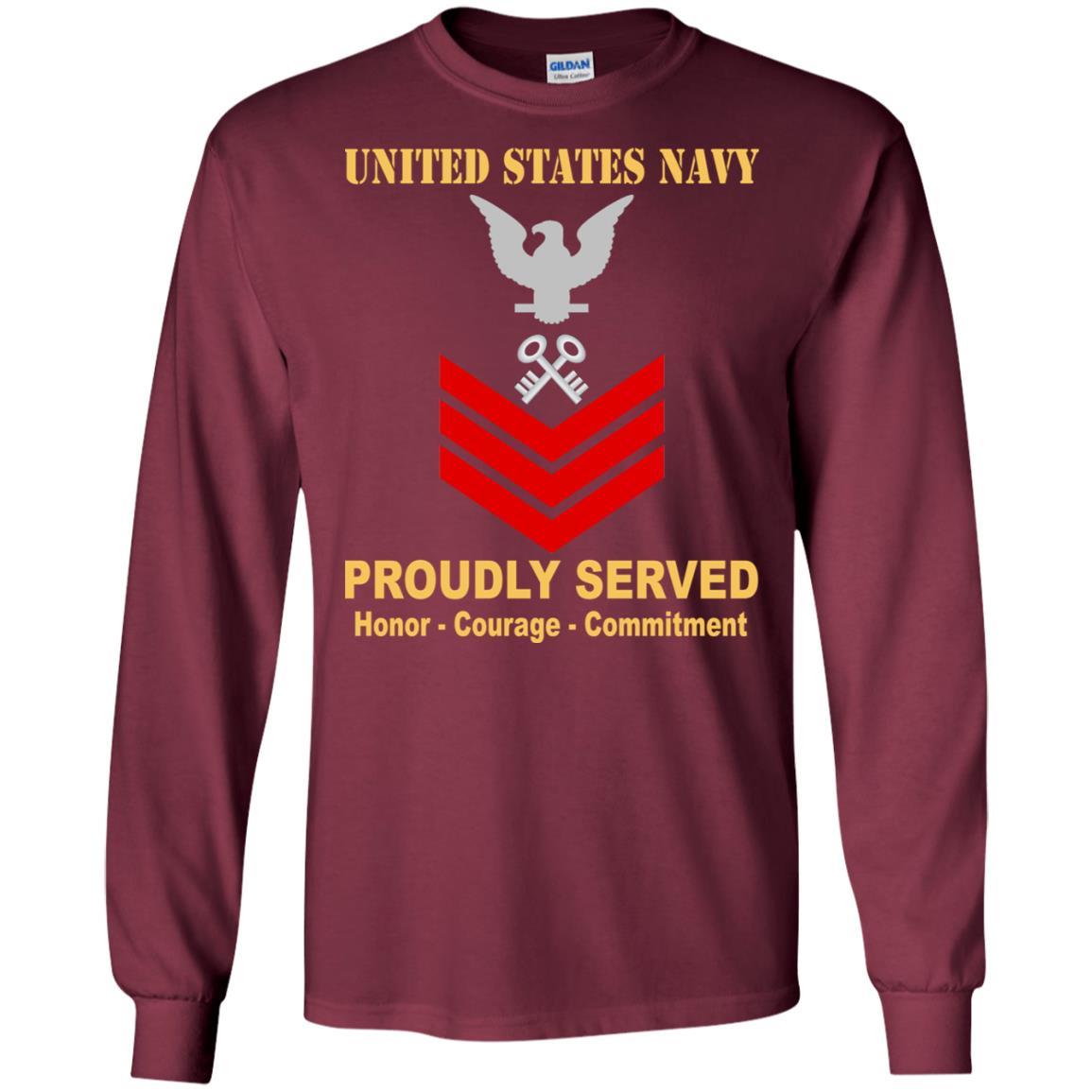 U.S Navy Logistics specialist Navy LS E-6 Rating Badges Proudly Served T-Shirt For Men On Front-TShirt-Navy-Veterans Nation