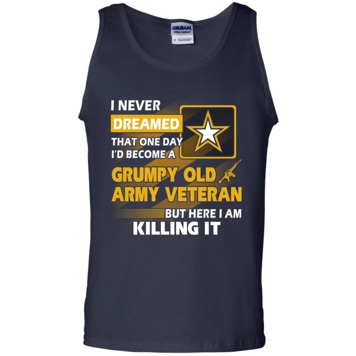 US Army T-Shirt "Grumpy Old Veteran" On Front-TShirt-Army-Veterans Nation