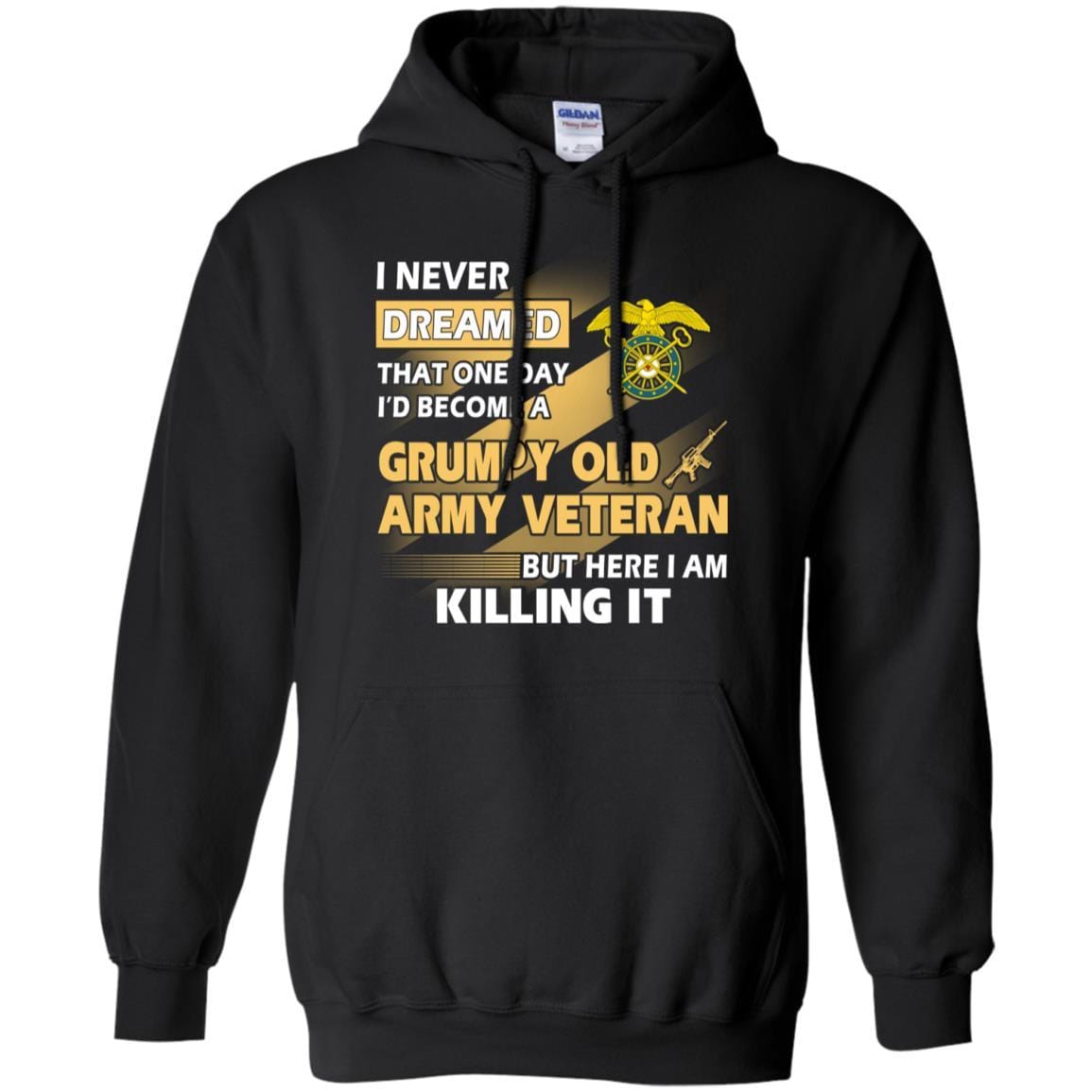 US Army T-Shirt "Quartermaster Corps Grumpy Old Veteran" On Front-TShirt-Army-Veterans Nation