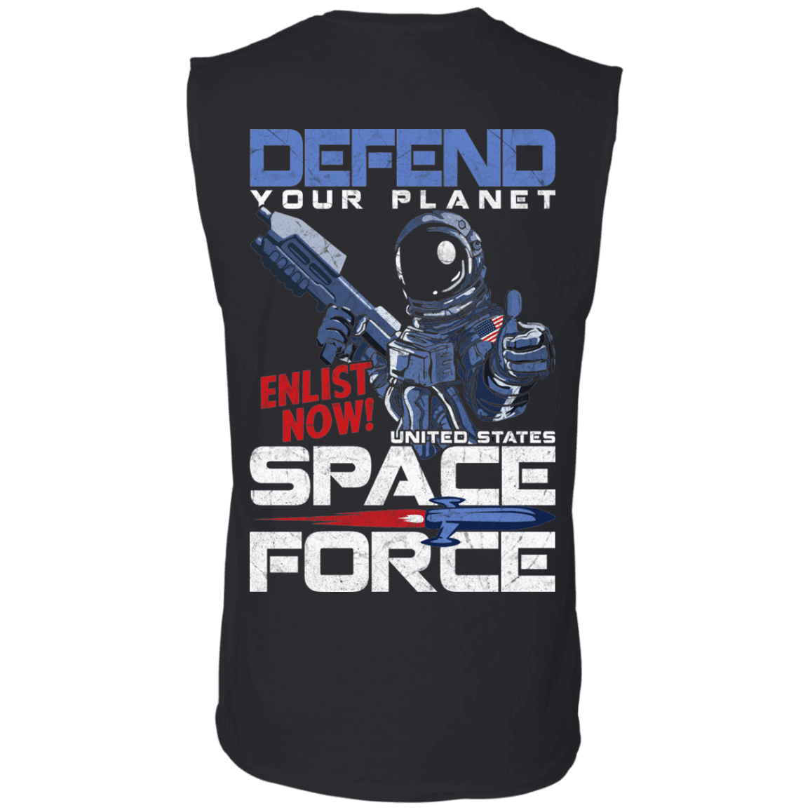 Military T-Shirt "Defend Your Planet Space Force" Men Back-TShirt-General-Veterans Nation