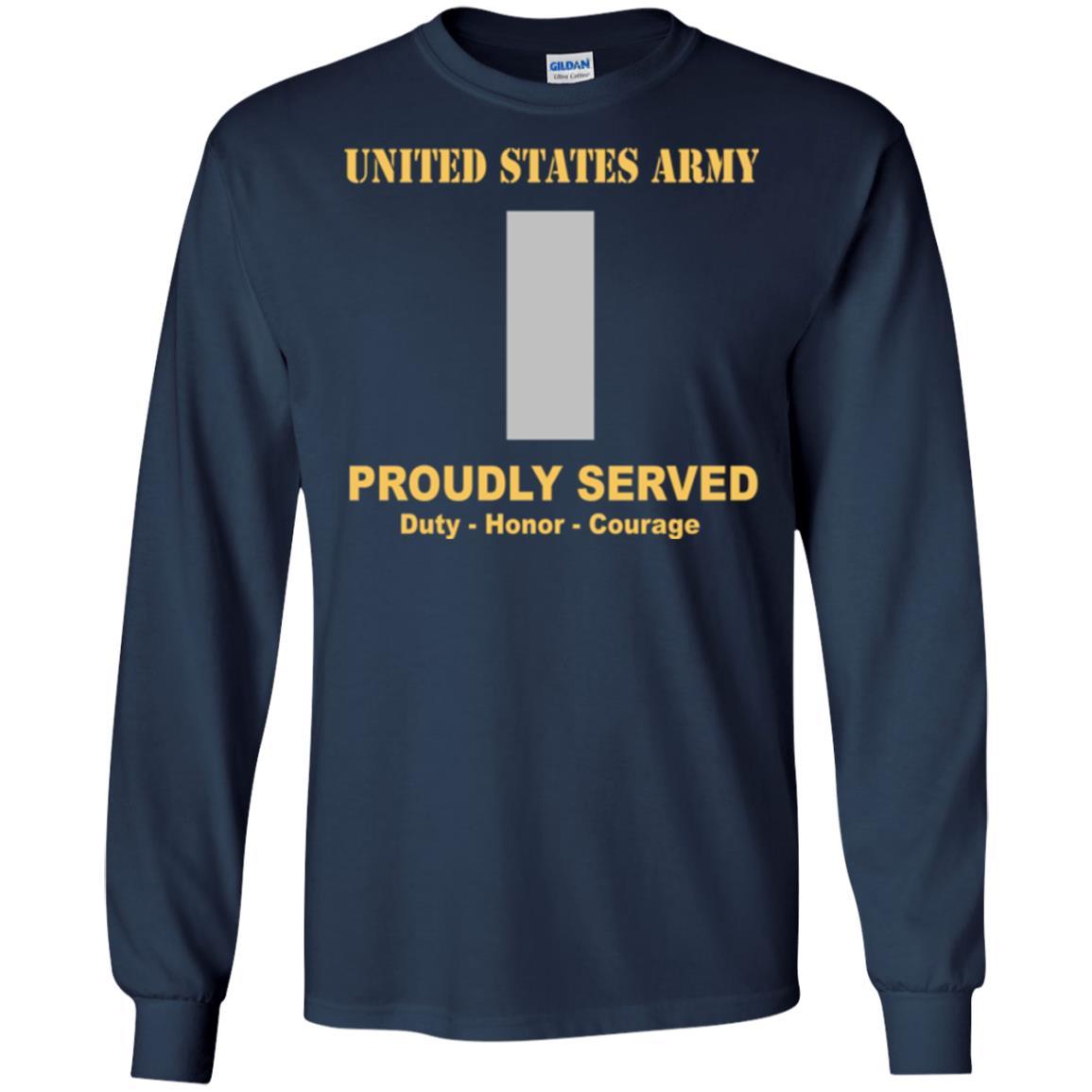 US Army O-2 First Lieutenant O2 1LT Commissioned Officer Ranks Men Front Shirt US Army Rank-TShirt-Army-Veterans Nation