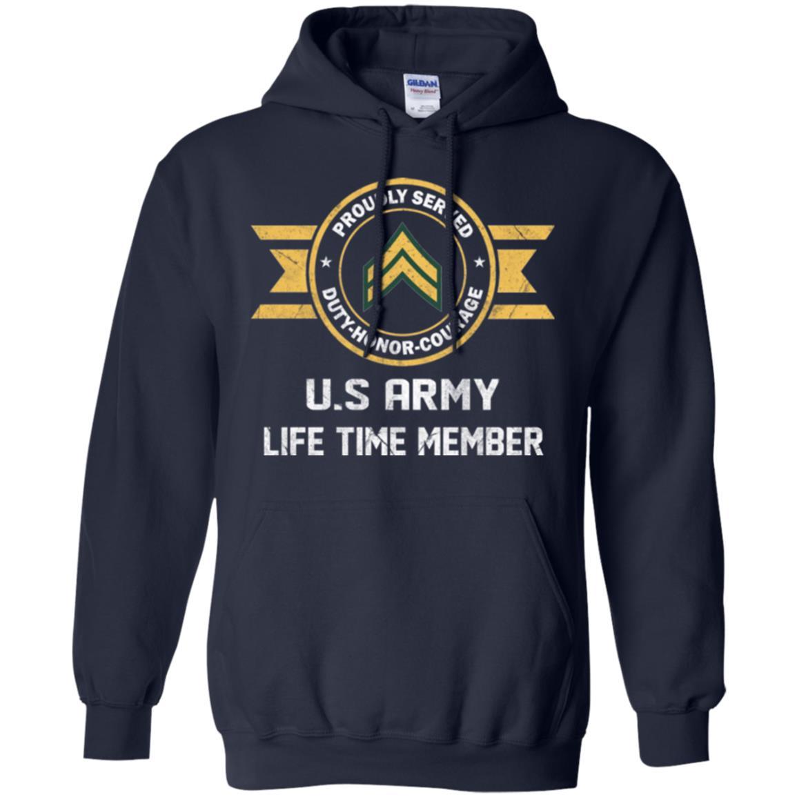 Life Time Member - US Army E-4 Corporal E4 CPL Noncommissioned Officer Ranks Men T Shirt On Front-TShirt-Army-Veterans Nation