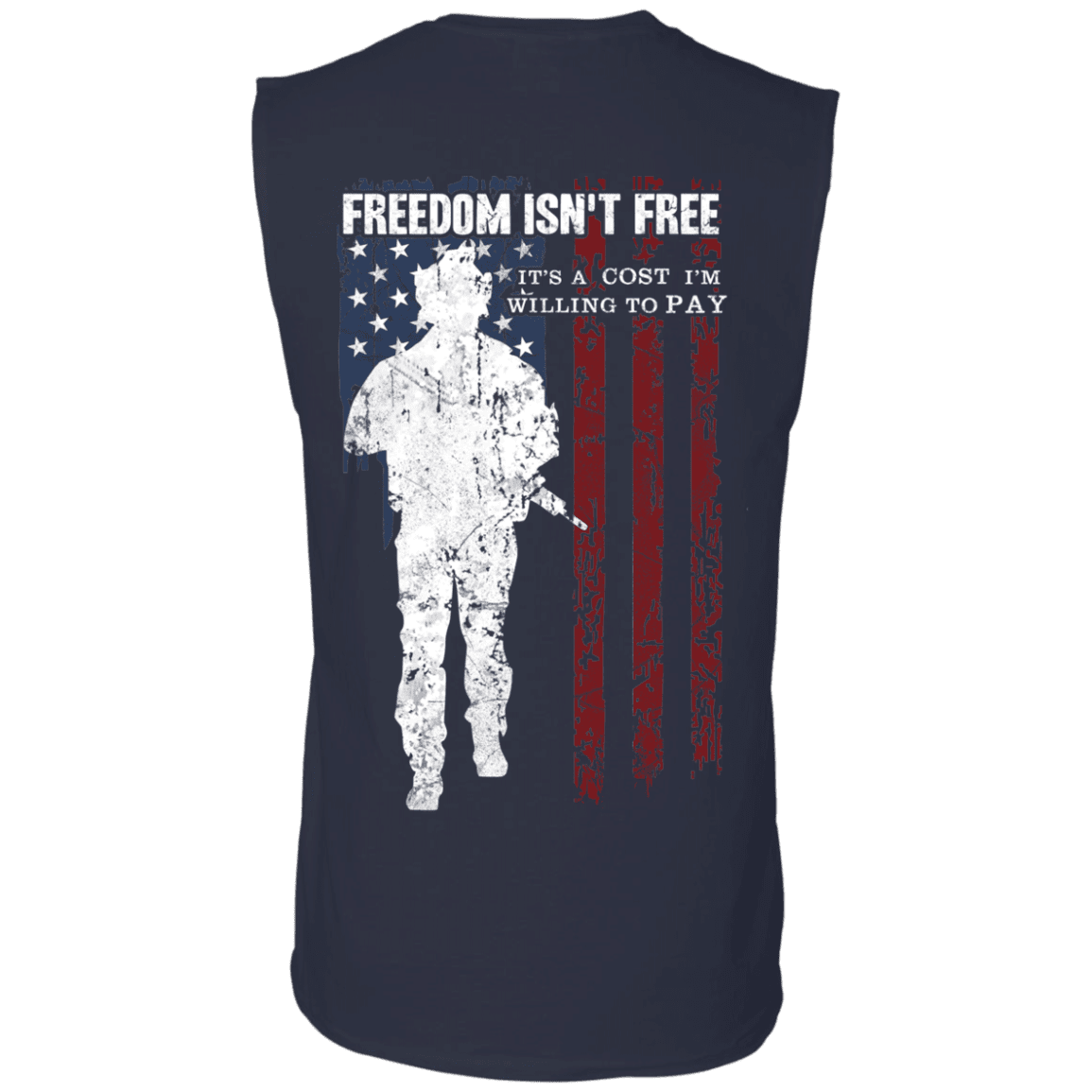 Military T-Shirt "Freedom Is Not Free - Willing to Pay" Men Back-TShirt-General-Veterans Nation