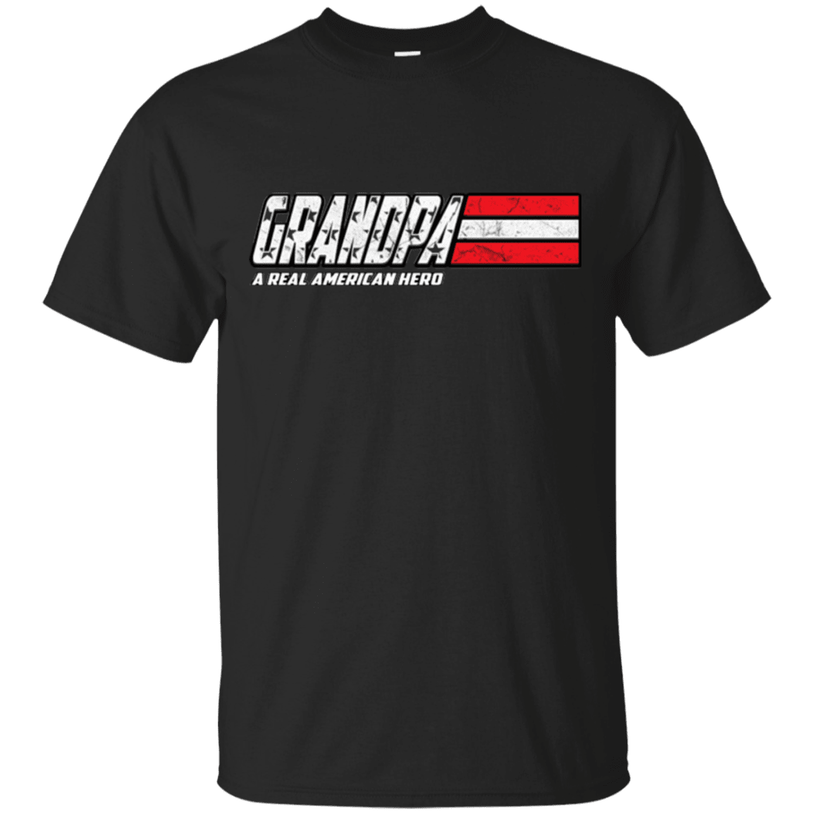 Military T-Shirt "Grandpa - A Real American Hero - Men" Front-TShirt-General-Veterans Nation