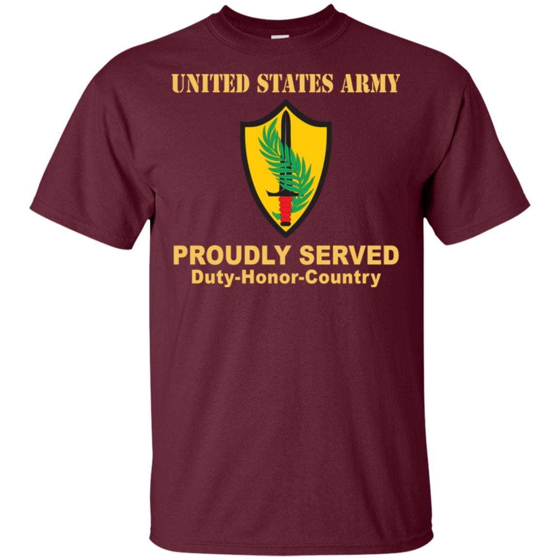 US ARMY CSIB ELEMENT UNITED STATES CENTRAL COMMAND- Proudly Served T-Shirt On Front For Men-TShirt-Army-Veterans Nation