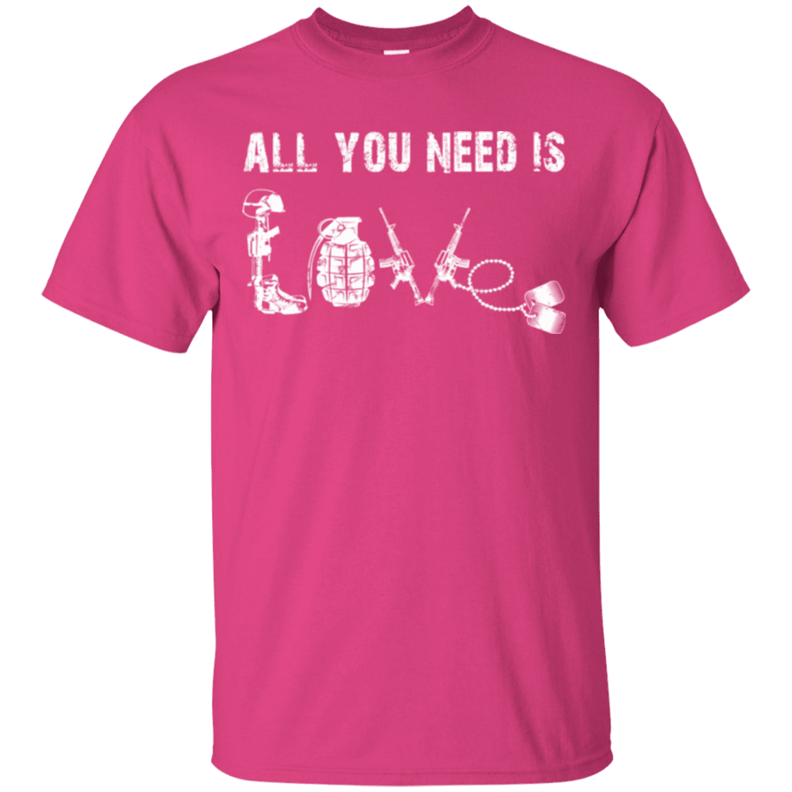 Military T-Shirt "All You Need is Love Veteran"-TShirt-General-Veterans Nation