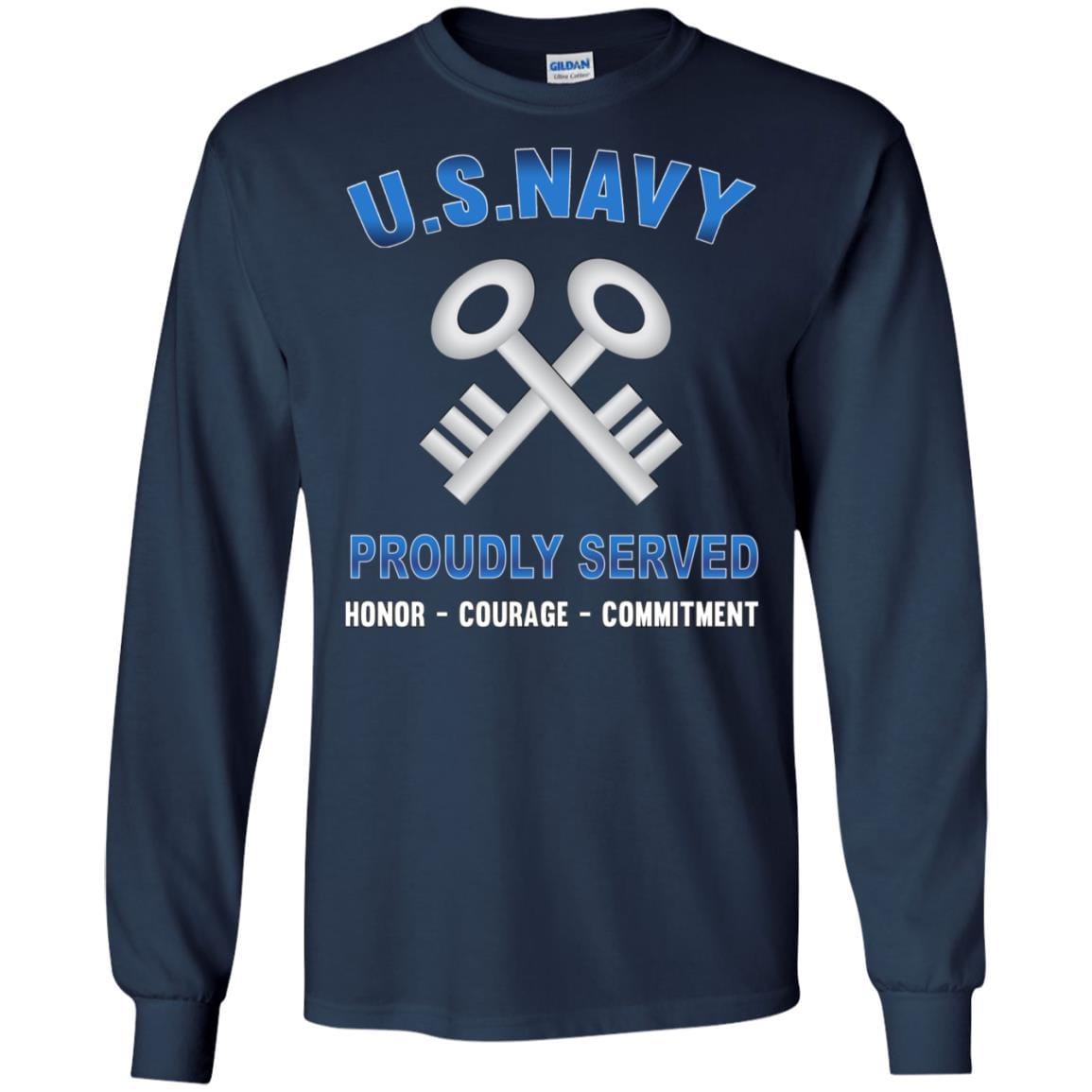 Navy Storekeeper Navy SK - Proudly Served T-Shirt For Men On Front-TShirt-Navy-Veterans Nation