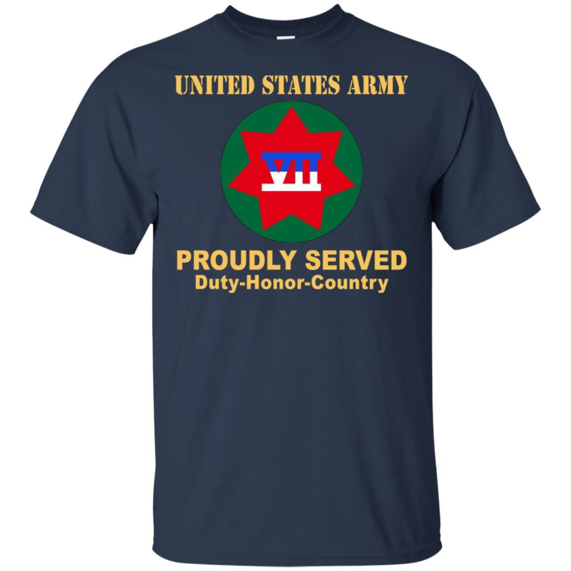 US ARMY VII CORPS- Proudly Served T-Shirt On Front For Men-TShirt-Army-Veterans Nation