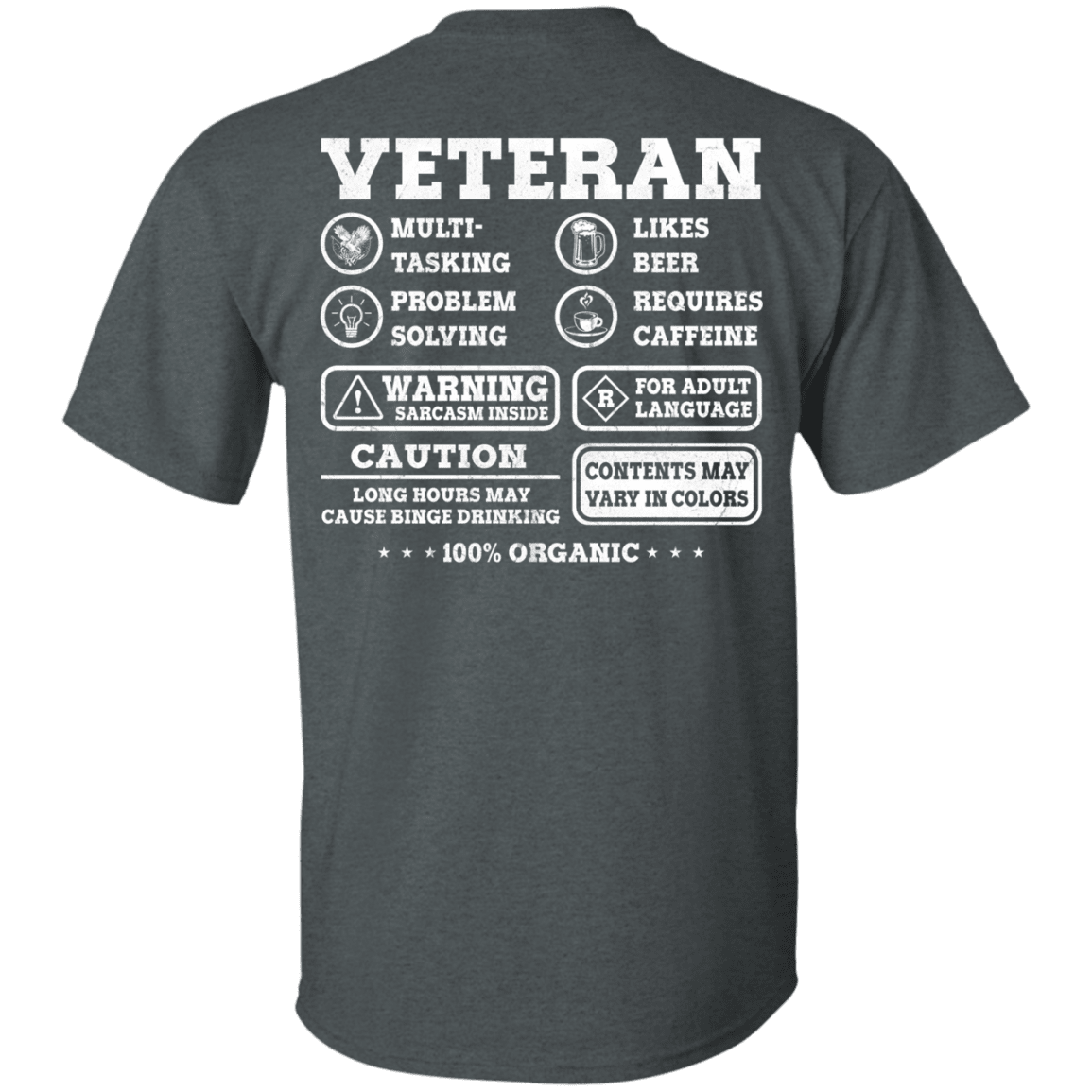 Military T-Shirt "Veteran Multitasking Sarcasm" Men Back-TShirt-General-Veterans Nation