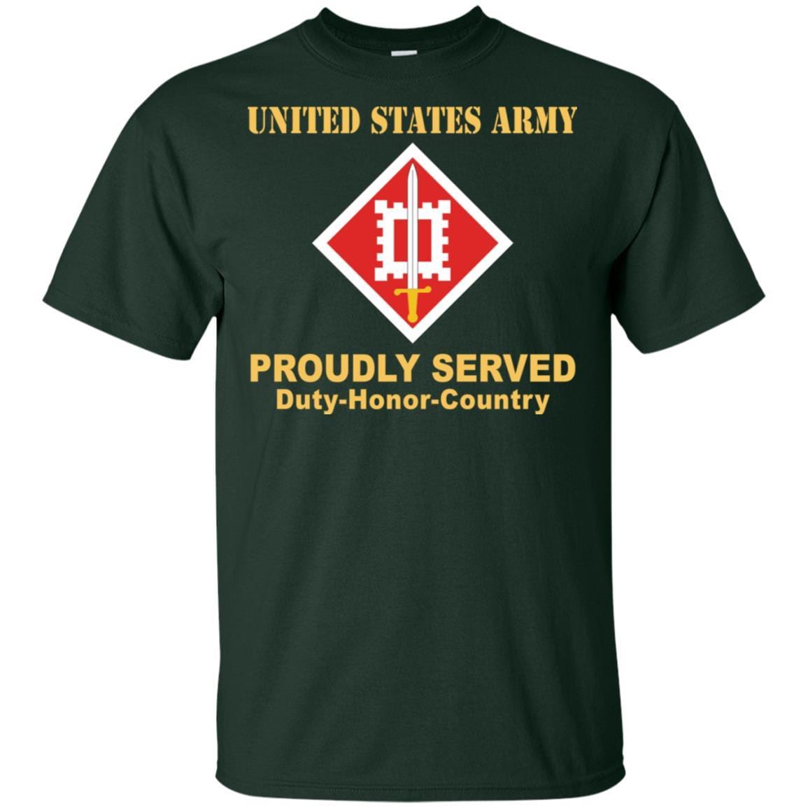 US ARMY 18TH ENGINEER BRIGADE- Proudly Served T-Shirt On Front For Men-TShirt-Army-Veterans Nation