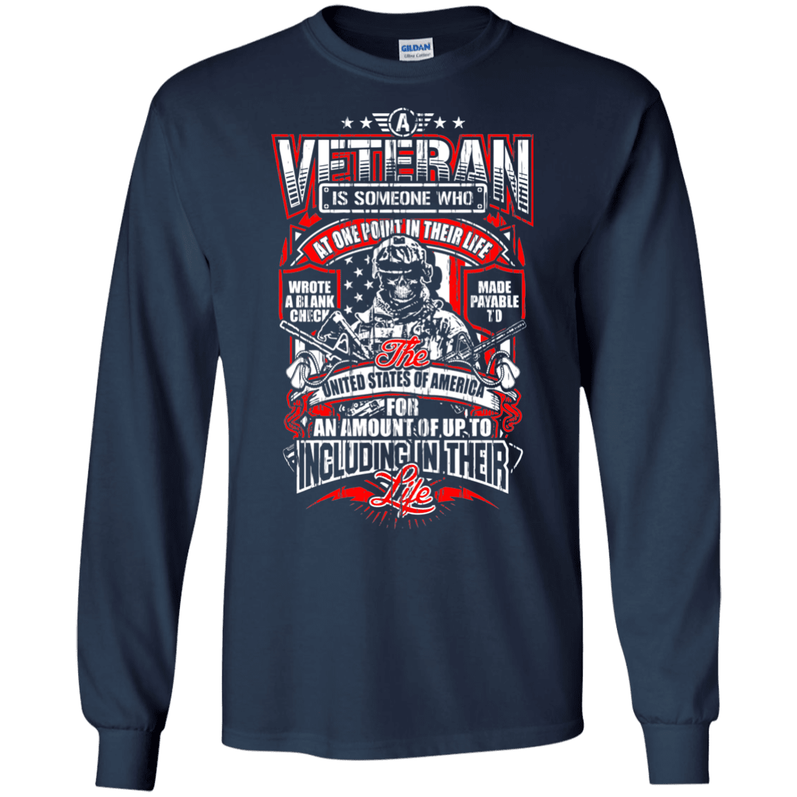 Military T-Shirt "A Veteran Men" Front-TShirt-General-Veterans Nation