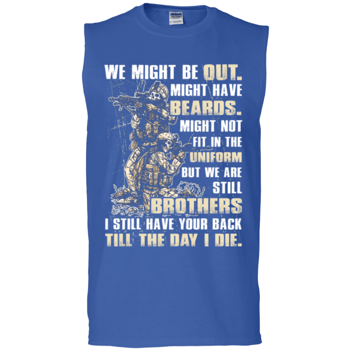 Military T-Shirt "Brothers Till The Day I Die Veteran" Front-TShirt-General-Veterans Nation