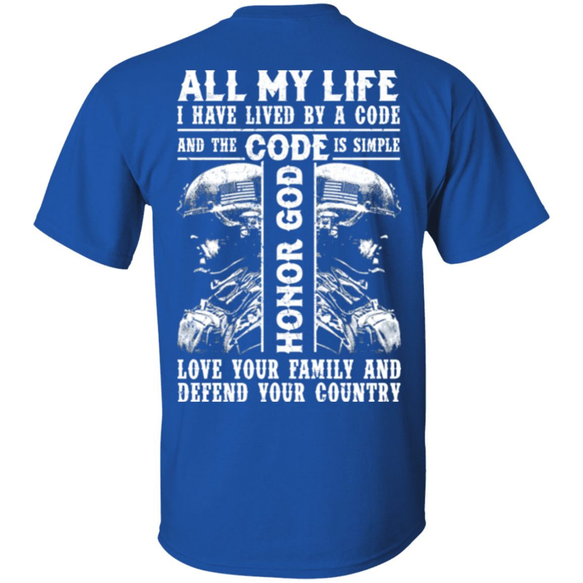 Military T-Shirt "Honor God Love Family And Defend Your Country Veteran"-TShirt-General-Veterans Nation