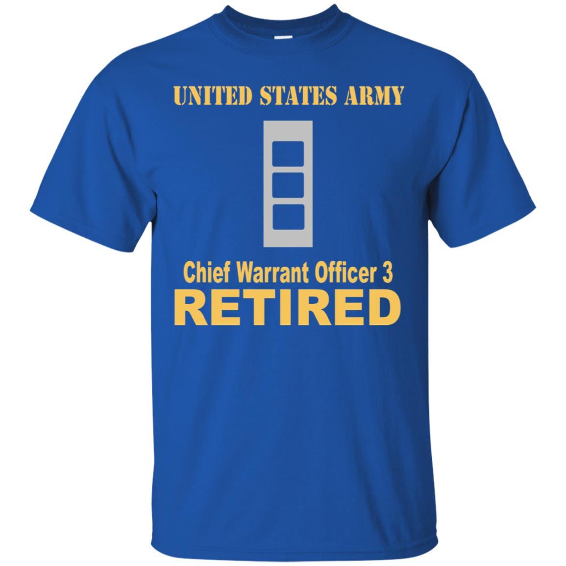 US Army W-3 Chief Warrant Officer 3 W3 CW3 Warrant Officer Retired Men T Shirt On Front-TShirt-Army-Veterans Nation