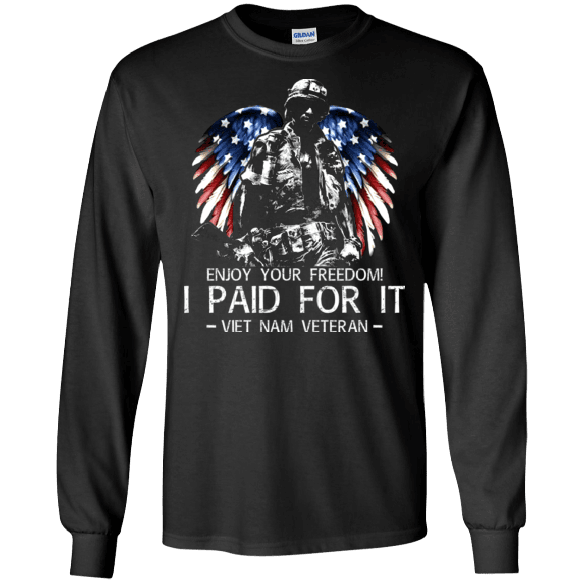 Military T-Shirt "Vietnam Veteran - Enjoy your freedom I paid for it Men" Front-TShirt-General-Veterans Nation