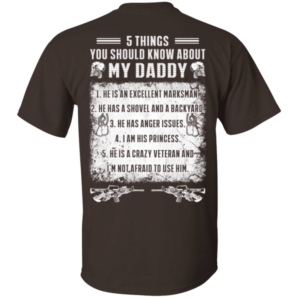 Military T-Shirt "5 Things You Should Know About My Daddy Veteran"-TShirt-General-Veterans Nation