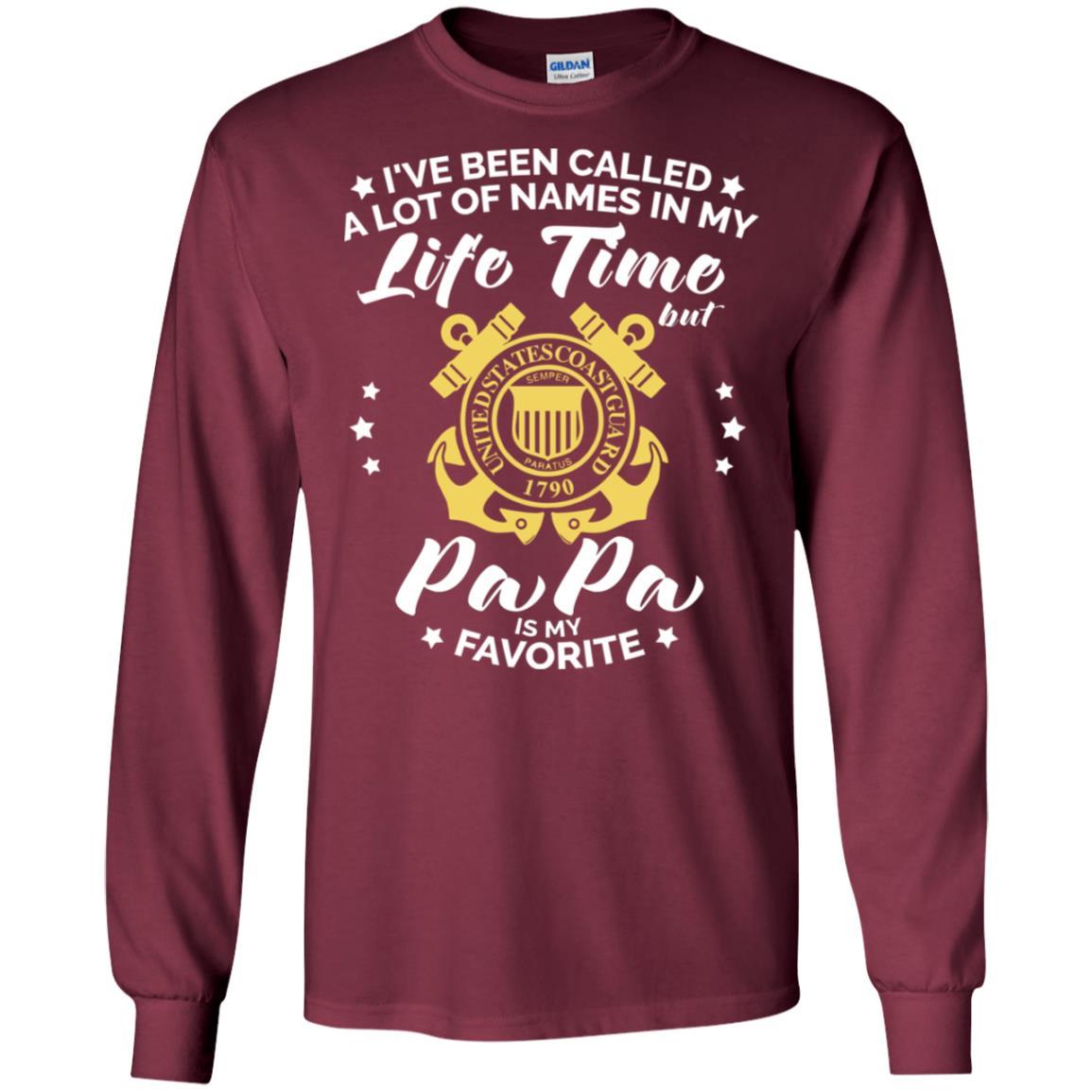 i've been called a lot of things in my life but papa - USCG T-Shirt On Front-TShirt-USCG-Veterans Nation