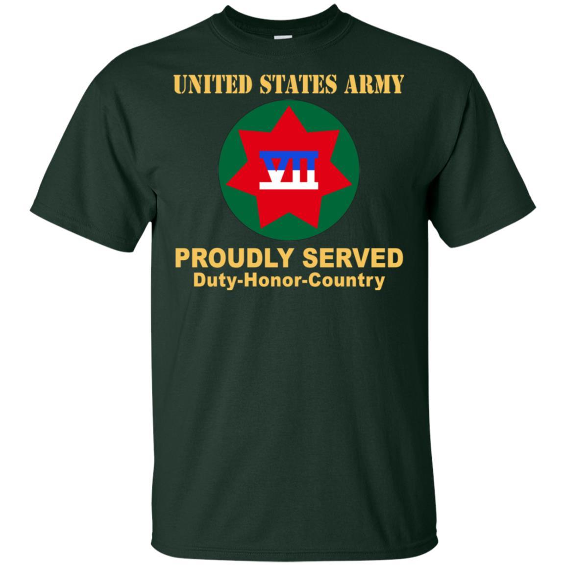 US ARMY VII CORPS- Proudly Served T-Shirt On Front For Men-TShirt-Army-Veterans Nation
