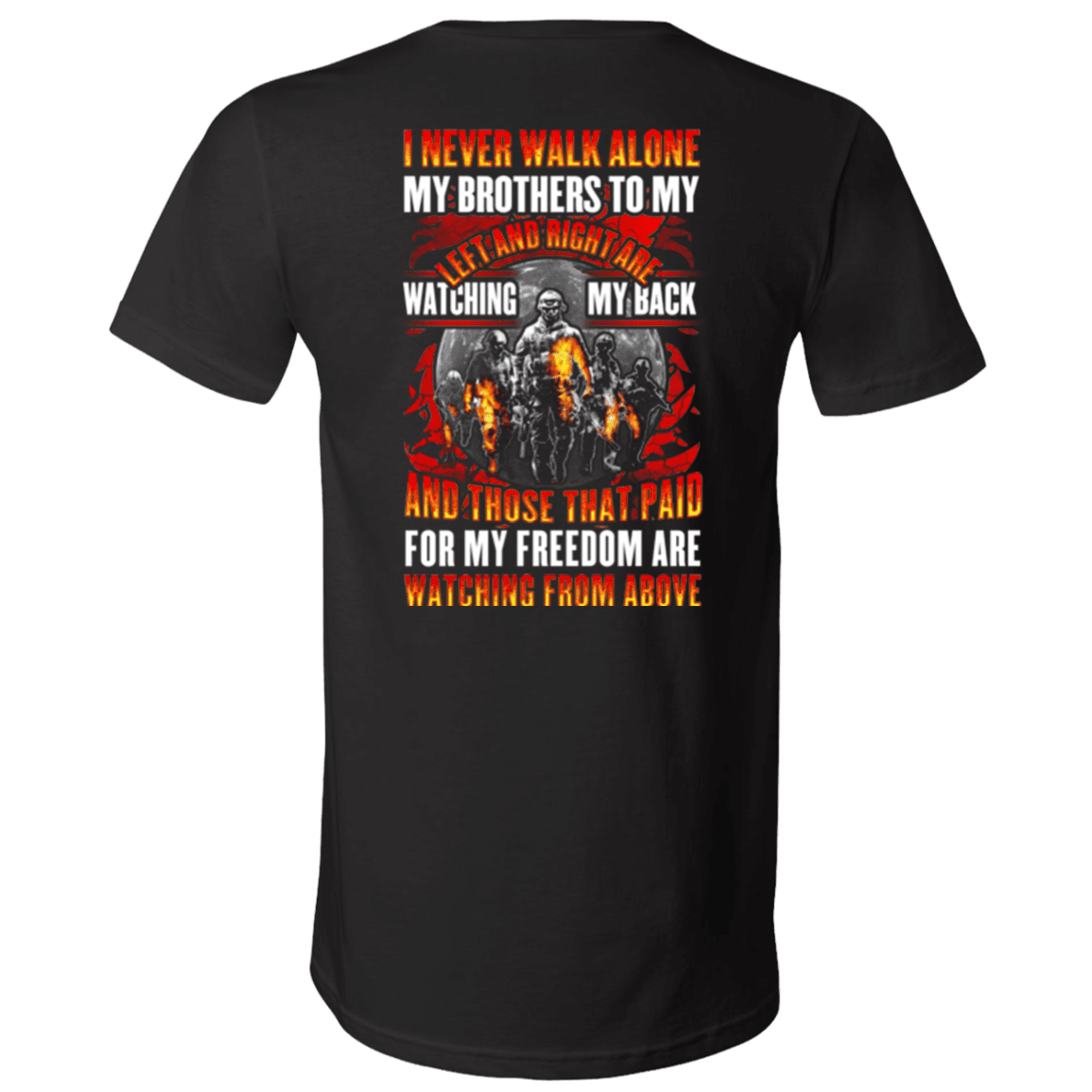 Military T-Shirt "Veteran - My Brothers Watching My Back, My Freedom Watching From Above"-TShirt-General-Veterans Nation