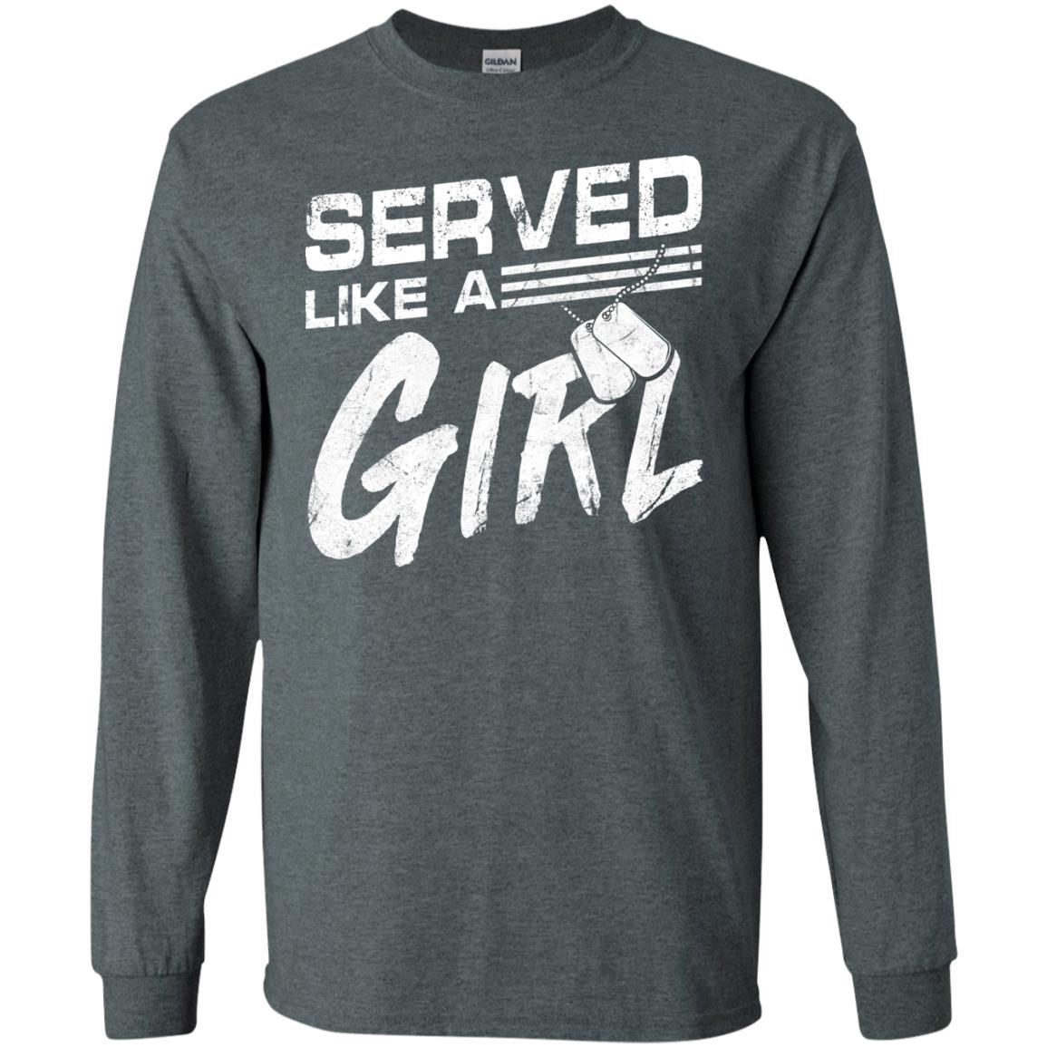 Military T-Shirt "Female Veterans Served Like A Girl Women On" Front-TShirt-General-Veterans Nation