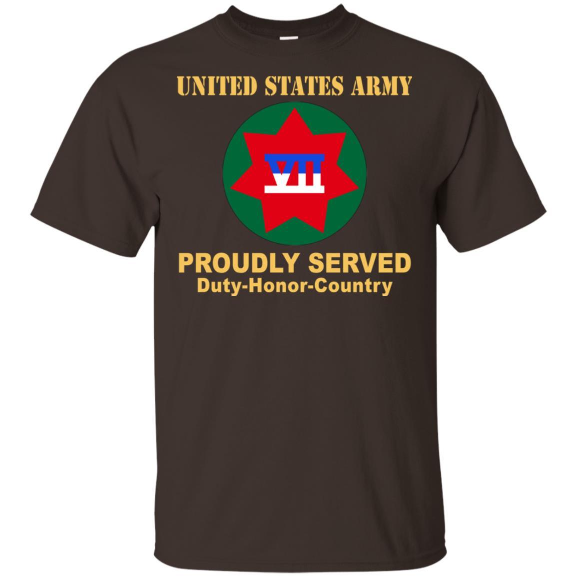 US ARMY VII CORPS- Proudly Served T-Shirt On Front For Men-TShirt-Army-Veterans Nation