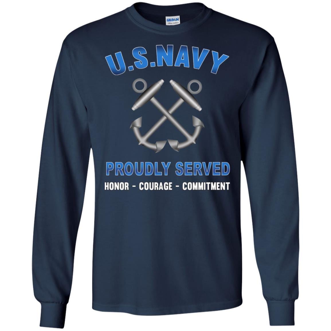 U.S Navy Boatswain's Mate Navy BM - Proudly Served T-Shirt For Men On Front-TShirt-Navy-Veterans Nation