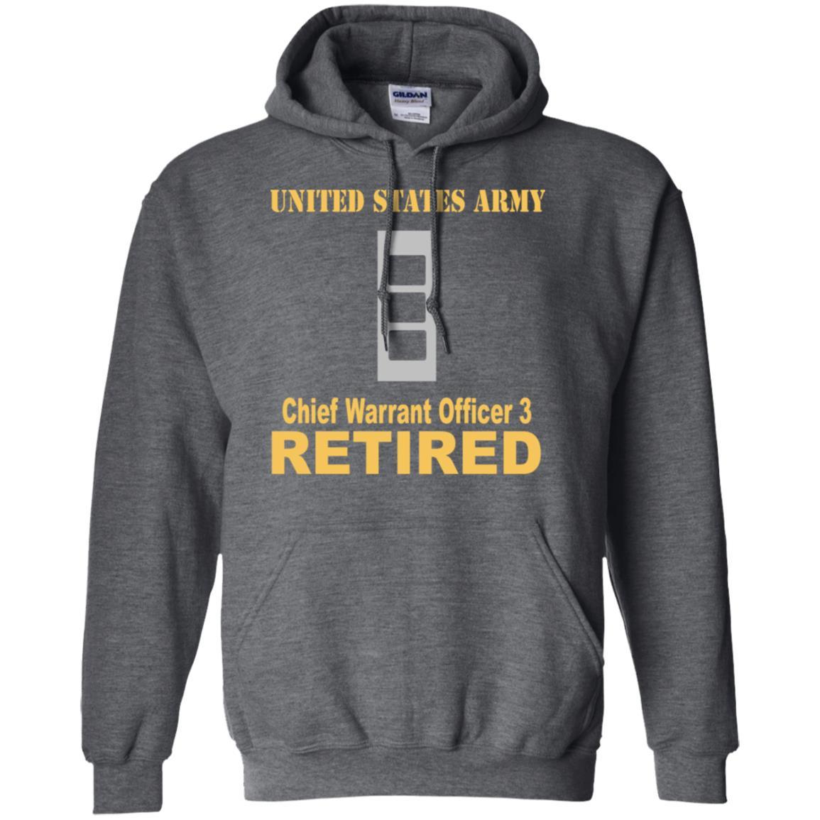 US Army W-3 Chief Warrant Officer 3 W3 CW3 Warrant Officer Retired Men T Shirt On Front-TShirt-Army-Veterans Nation
