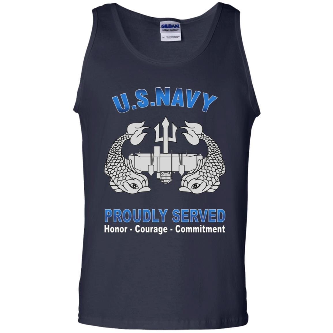 US Navy Deep Submergence Enlisted Badge Proudly Served T-Shirt On Front-Apparel-Veterans Nation