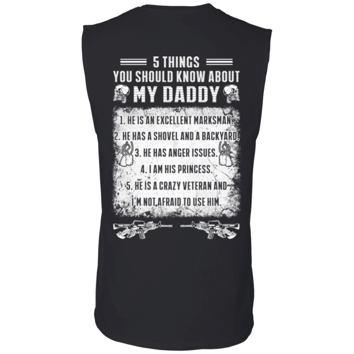 Military T-Shirt "5 Things You Should Know About My Daddy Veteran"-TShirt-General-Veterans Nation