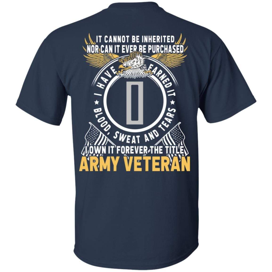 US Army W-5 Chief Warrant Officer 5 W5 CW5 Warrant Officer Ranks T-Shirt For Men On Back-TShirt-Army-Veterans Nation