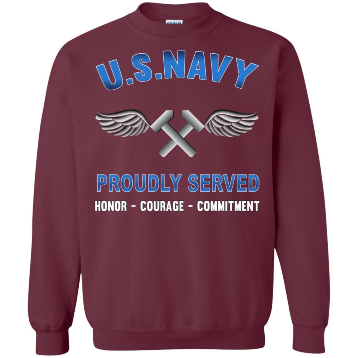 Navy Aviation Structural Mechanic Navy AM - Proudly Served T-Shirt For Men On Front-TShirt-Navy-Veterans Nation